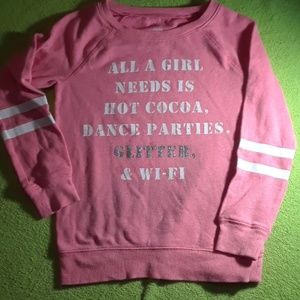 Girls long sleeve sweat type shirt